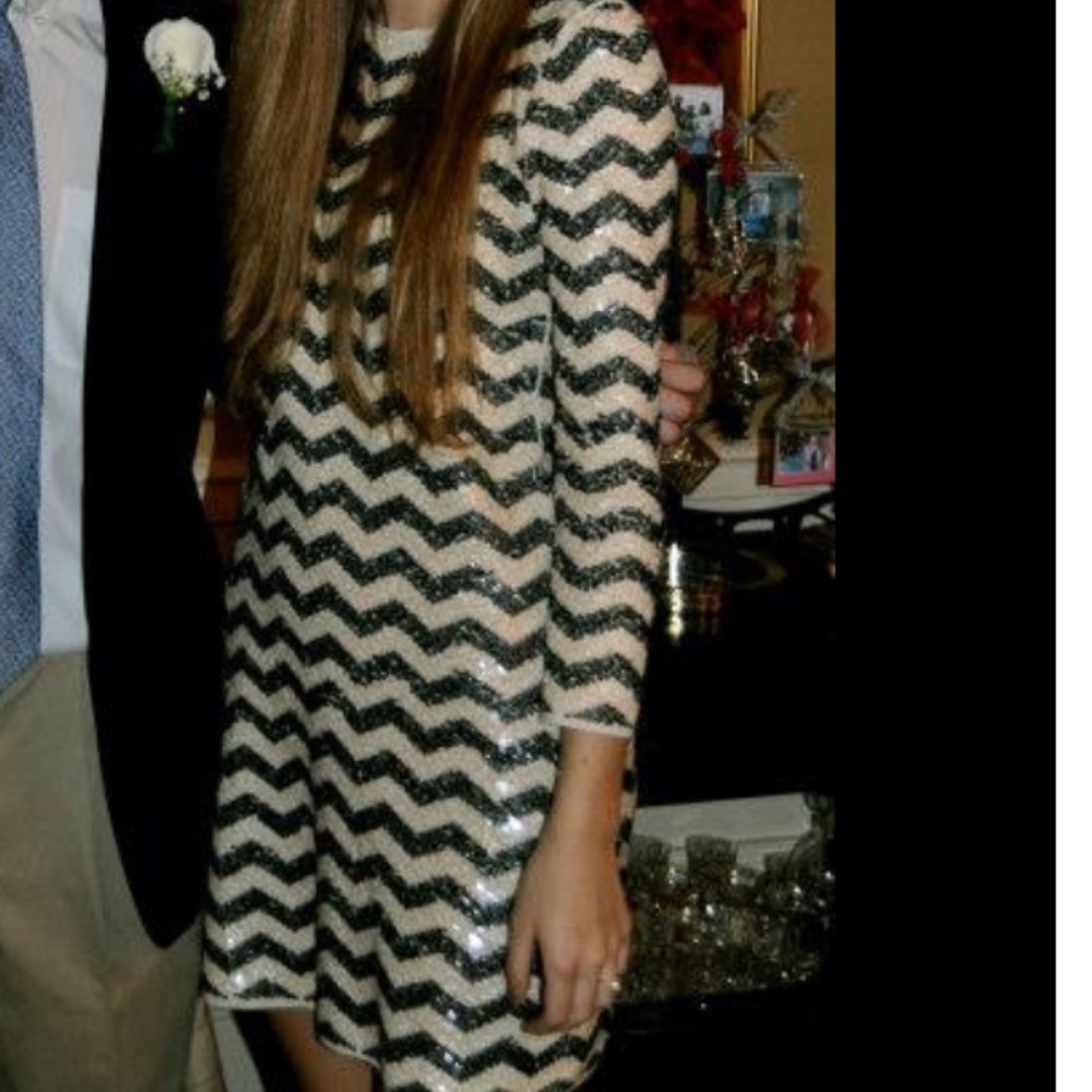 JCREW Sequin Chevron Mini Dress, Size XXS